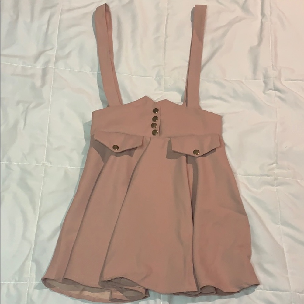 Pink pinafore dress